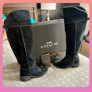 Coach Black Suede Tall Boots